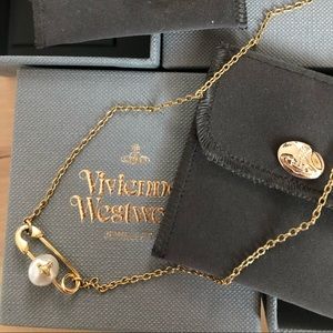 Authentic Vivienne Westwood Necklace. Gold Pin.